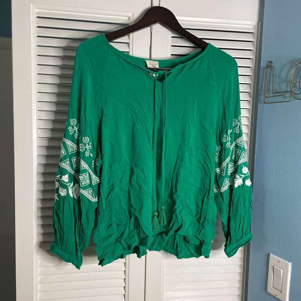 Beautiful Embroidered Green Top